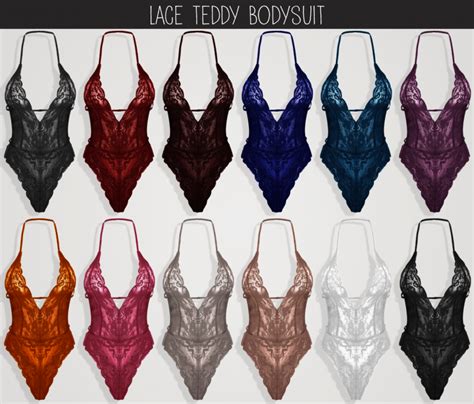 Elliesimple Lace Teddy Bodysuit The Sims 4 Download Simsdomination Teddy Bodysuit Lace