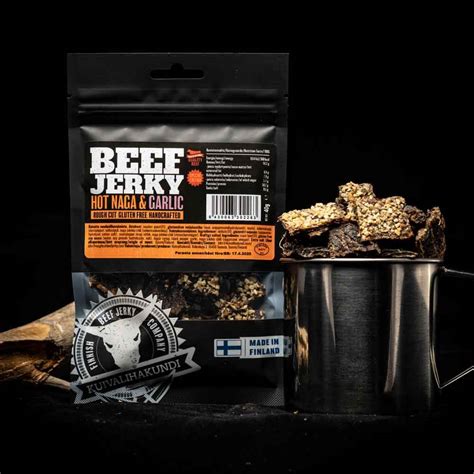 Beef Jerky Hot Naga Garlic G Roughcutbeefjerky Tulinen Snack