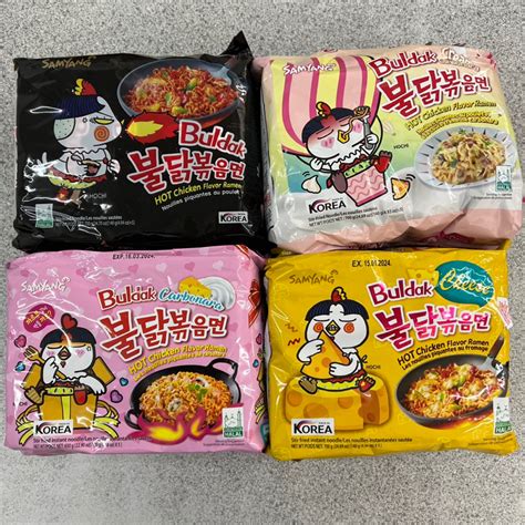Packs Samyang Hot Chicken Ramen Pack Noodle Mee Original Cream Carbonara Cheese Halal