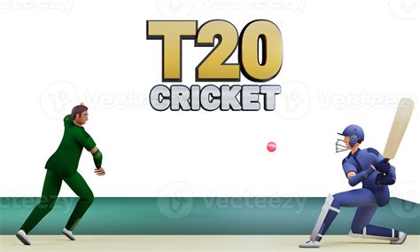 3d Illustration Of Bowler Throwing Ball To Batsman Of Participating