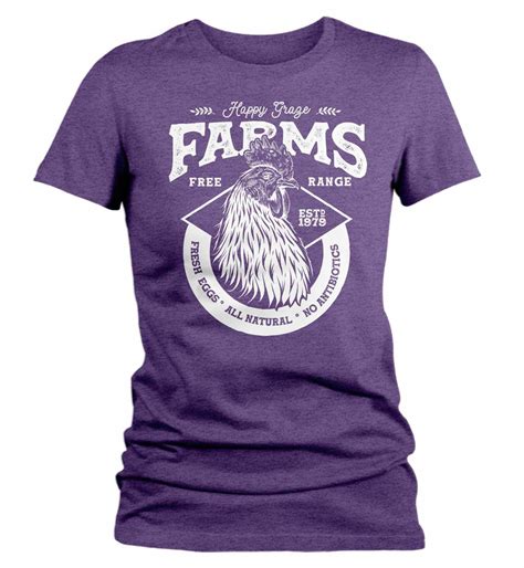 Womens Personalized Farm T Shirt Vintage Rooster Shirt Etsy