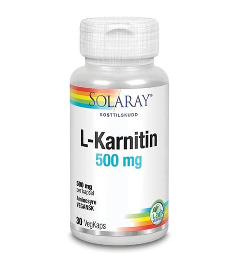 Solaray Karnitin 500 Mg 30 Kapsler Helseogkost No