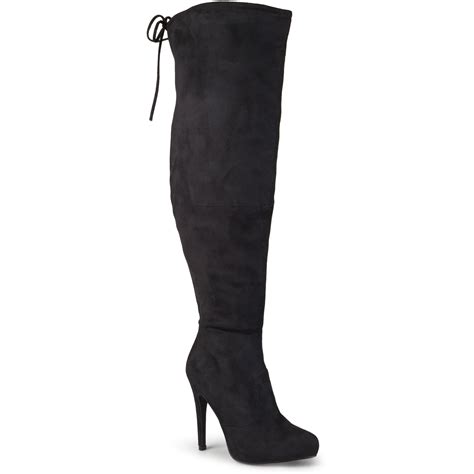 Womens Wide Calf High Heel Over The Knee Boots