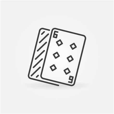 Six Of Diamonds Vector Simple Icon In Outline Style 13092186 Vector Art