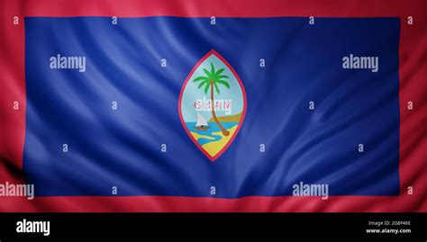 3d Rendering Of Guam Flag Waving Stock Photo Alamy