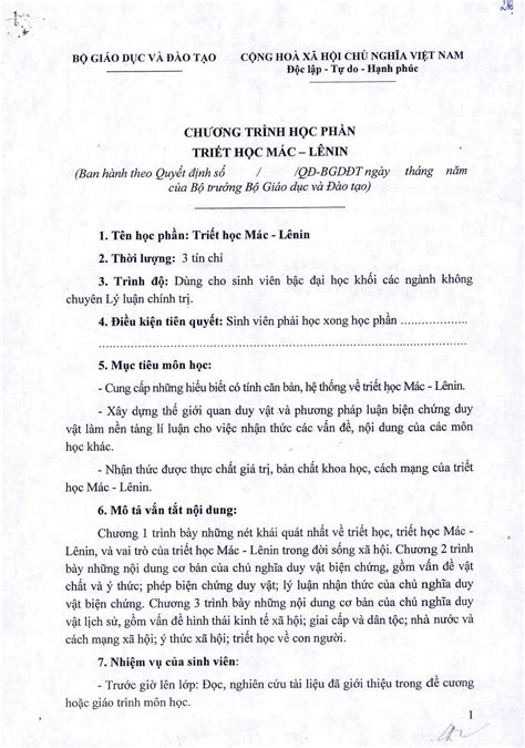 SOLUTION Chuong Trinh Hoc Phan Triet Hoc Mac Lenin Studypool