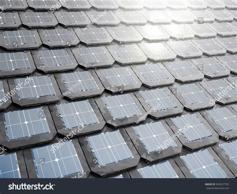 Solar Panel Integrates Into Roof Tiles Stock Illustration 565627765 ...