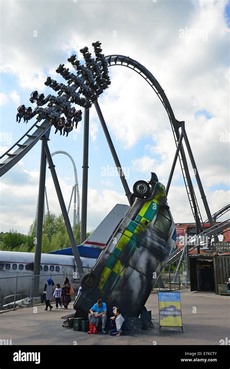 The Swarm Rollercoaster Ride Thorpe Park Theme Park Chertsey Surrey