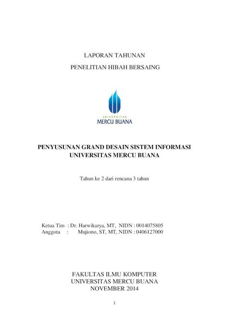 PDF LAPORAN TAHUNAN PENELITIAN HIBAH BERSAINGfasilkom Mercubuana Ac