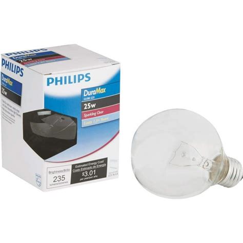 Philips 25w 120v G25 Clear Globe Bulb E26 Medium Aluminum Base