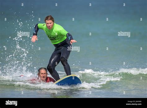 Fistral beach surfing hi-res stock photography and images - Alamy