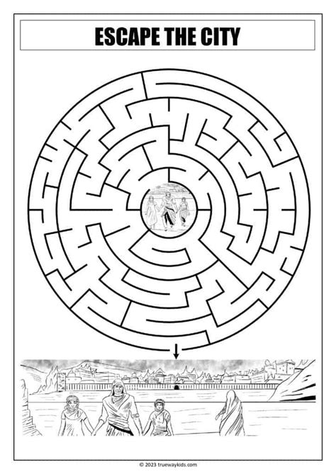 Sodom And Gomorrah Maze Worksheet For Youth Sodom And Gomorrah Bible