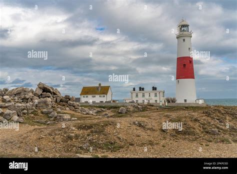 Portland Bill Lighthouse On The Isle Of Portland Dorset England Stock