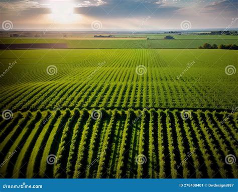 Aerial View Of Acres Of Farmland Stock Illustration Illustration Of