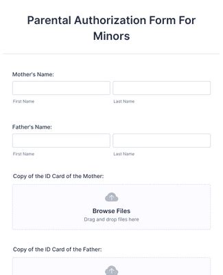 Parental Authorization Form For Minors Form Template Jotform