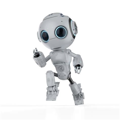 Premium Photo D Rendering Cute Artificial Intelligence Robot Run On