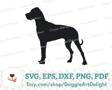 Great Dane Silhouette SVG Vector Art. Great Dane Dog | Etsy