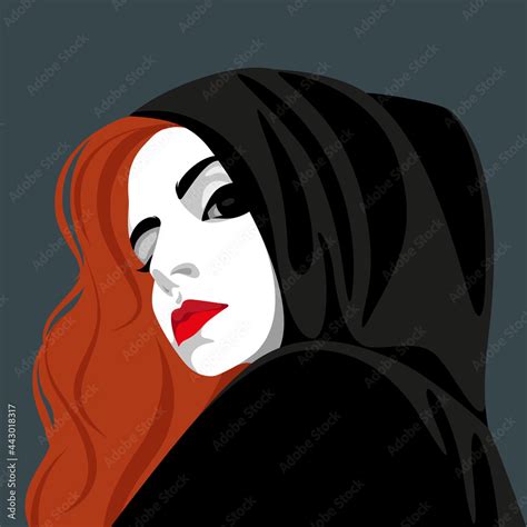 Hooded woman Stock Vector | Adobe Stock