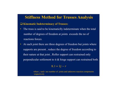 Solution Analysis Of Statically Indeterminate Pin Jointed Frames