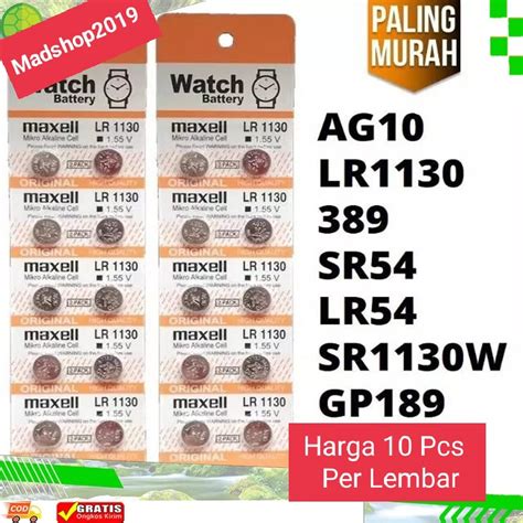 Jual Baterai Batu Jam Tangan Maxell Lr Lr Ag Per Lembar Papan