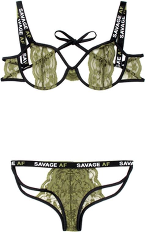 BH Set Met Open Cups Zwart Groen Sexy Lingerie Kleding Lingerie Dames Bol