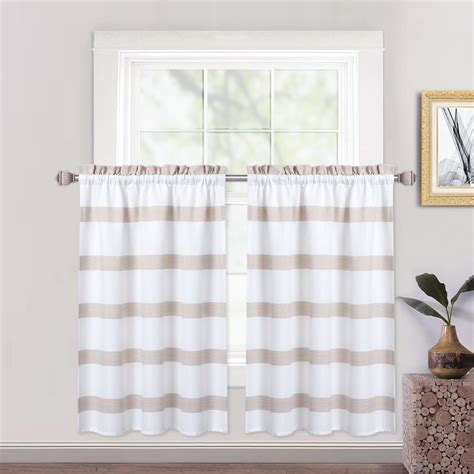 Haperlare 30 W X 24 L Kitchen Curtains Farmhouse Thick Yarn Dyed