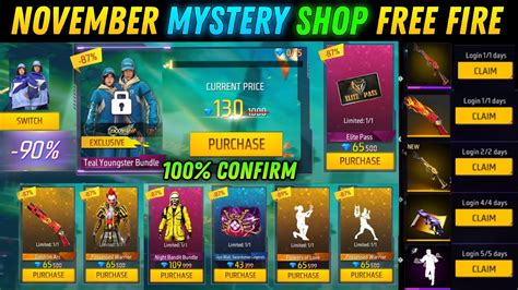 MYSTERY SHOP FREE FIRE MYSTERY SHOP KAB AAYEGA NOVEMBER ELITE PASS