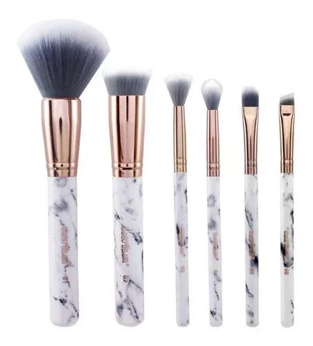 Set de 6 brochas de maquillaje Macrilan ED400 mármol MercadoLibre