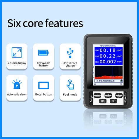 Nuclear Radiation Detector Color Display Screen Geiger Counter Personal