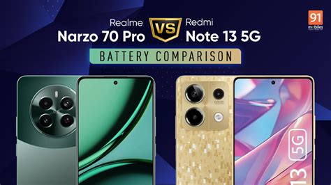 Realme Narzo 70 Pro 5G Vs Redmi Note 13 5G Battery Comparison Which