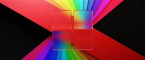 Windows 11 Glass Logo Colorful 4k Wallpaper