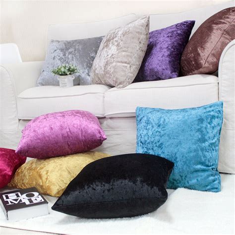 New Crushed Velvet Cushion Covers Luxury Plush Plain X X