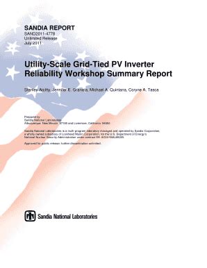 Fillable Online Prod Sandia Utility Scale Grid Tied Pv Inverter
