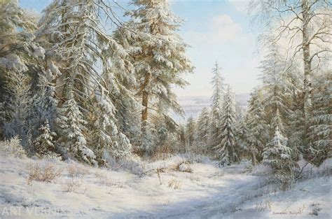 Заснеженный лес - картина В.Г.Зайцева, продажа картин в Москве, цены ...