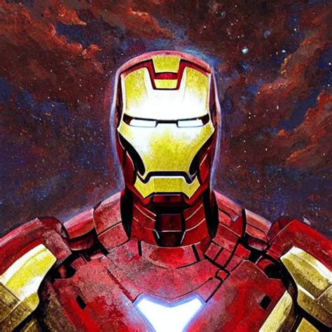 Mosaic Portrait Of Iron Man Falling Into The Sky By Stable Diffusion