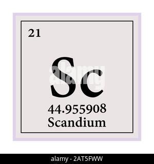 Sc Scandium Transition Metal Chemical Element Vector Illustration