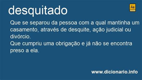 O Que Significa Desquitado - Significado de Desquitado
