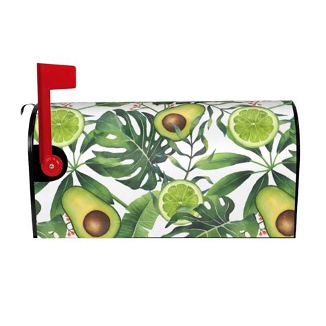 Bingfone Watercolor Green Tropical Magnetic Mailbox Cover Standard Size