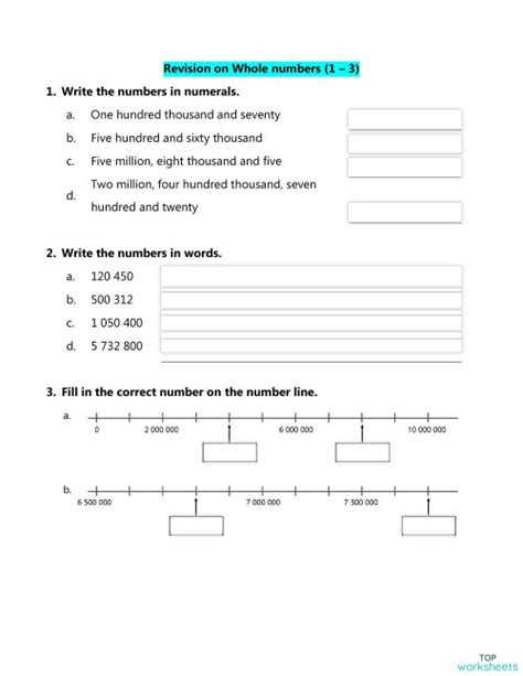 Whole Numbers Review. Interactive worksheet | TopWorksheets