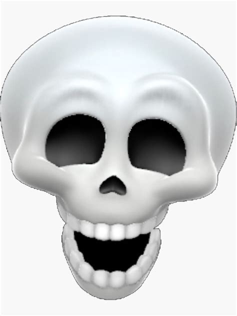 "Skeleton Skull Emoji Memoji Apple Smily Face meme funny silly" Sticker ...