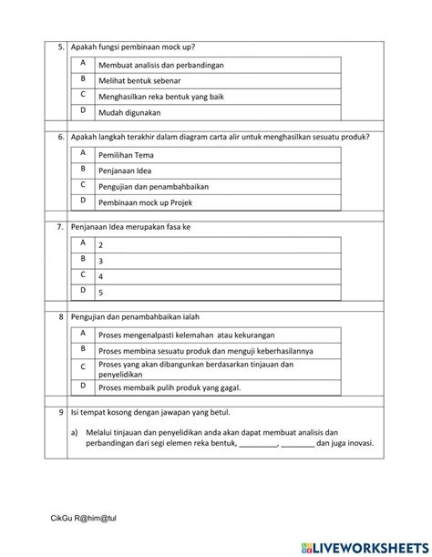 Kuiz Fesyen 10 Worksheet Live Worksheets