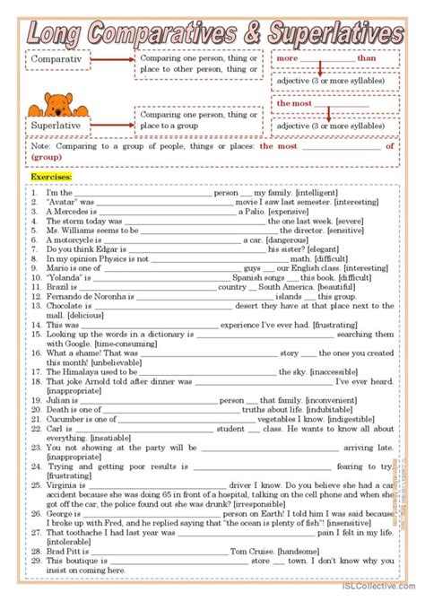 Long Comparatives And Superlatives Deutsch Daf Arbeitsbl Tter Pdf Doc