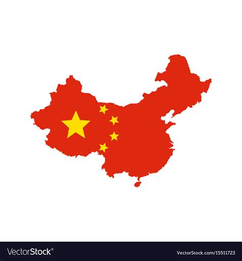 China Map And Flag Royalty Free Vector Image Vectorstock