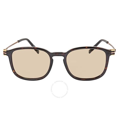 Montblanc Light Brown Tint Square Men S Sunglasses Mb698s05252 Montblanc Sunglasses Jomashop