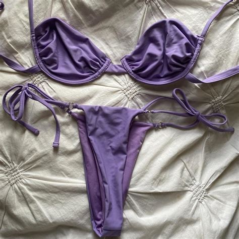 GLASSONS Purple Bikini Set Top Size Bottom Depop