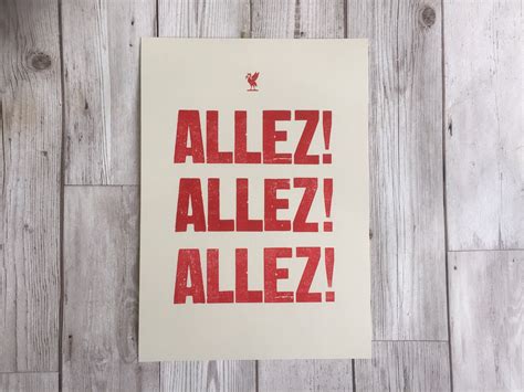 Liverpool Fc T Allez Allez Allez Lfc Football Print Etsy