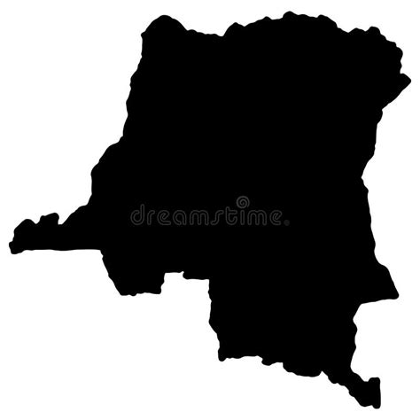 Democratic Republic Of The Congo Silhouette Map Vector Stock Vector