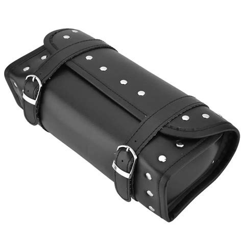 Black Pu Leather Motorcycle Motorbike Front Rear Fork Tool Bag