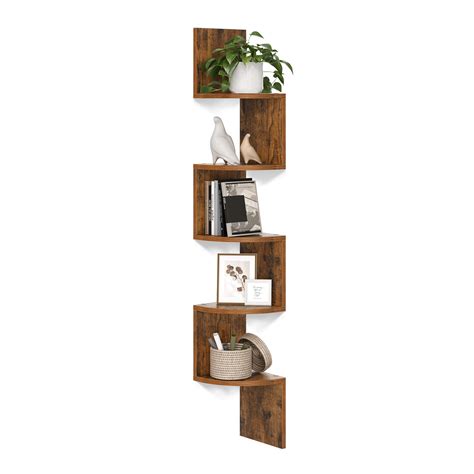 Buy Vasagle Corner Shelf Wall 5 Tier Floating Corner Bookshelf Shelf For Bedroom Living Room