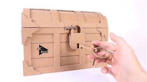 How to make Treasure Chest with a Lock - Cardboard DIY - YouTube